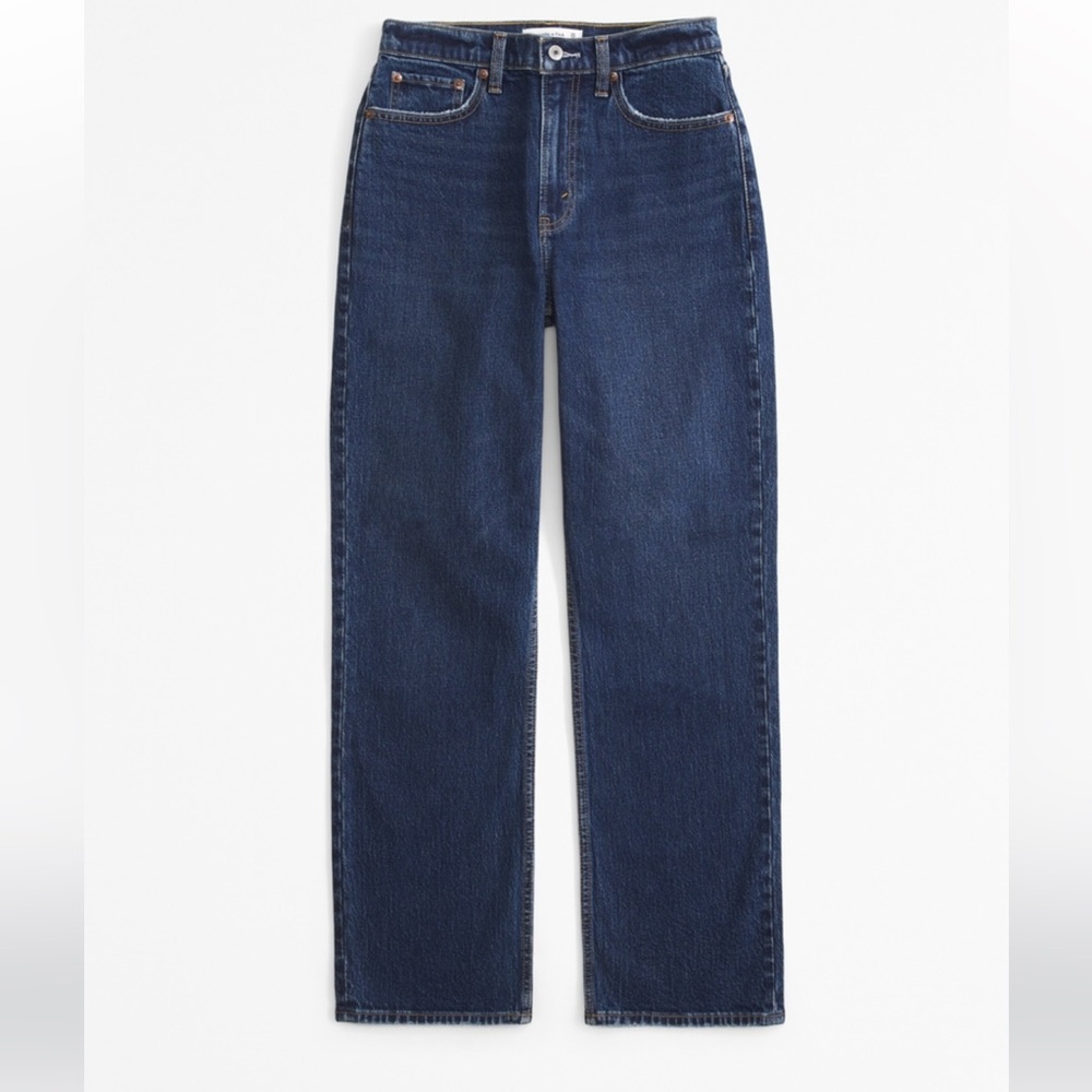Abercrombie High Rise Vintage Straight Jean in Dark